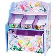 Disney Fairies 3 Tier Toy Organizer with Rollout Toy box 