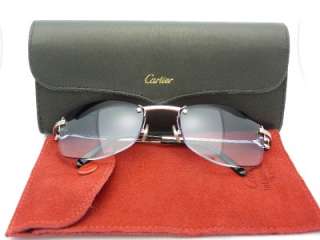 Cartier Sunglasses 135 Size 21 Black Faded To Clear Color Lenses 