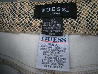 GUESS JEAN Pant in a snake print, cotton polyester stretch fabric.