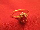   Gold Ring w/ Beautiful High Grade Red Ruby Inside 10 Small Diamonds