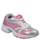 Athletics Saucony Kids Cohesion 4 Pre/Grd Grey/Silver/Pink Shoes 
