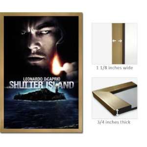  Gold Framed Shutter Island Poster Movie Leo Dicaprio 