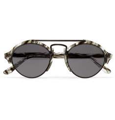 Illesteva Milan Acetate and Metal Round Frame Sunglasses