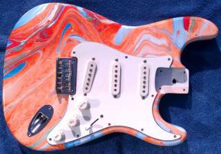 Swirl custom painted replacement body for Fender Strat + loaded 