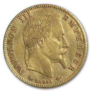  France 1862 1869 5 Francs Gold Average Circulated Napoleon 