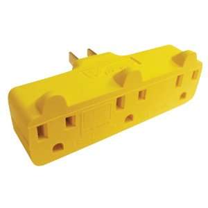   70000 Yellow Triple Outlet Electrical Plug Adapter