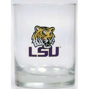  LSU Logo Double Old Fashioned Glass Set of 4 Gift Boxed 