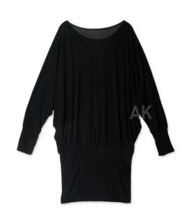New Womens Off Shoulder Loose Dress Black size M   L  