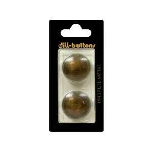 Dill Buttons 23mm Shank Metal Antique Brass 2pc 