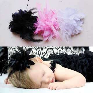   , Toddler or Womens Special Occasion Big Feather Flower Bridal Clip