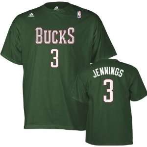  Milwaukee Bucks Brandon Jennings Name and Number Adidas T 