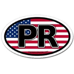  Puerto Rico PR and US Flag Car Bumper Sticker Decal Oval 