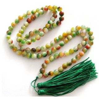 8mm 108 Multiple Color Jade Stone Beads Buddhist Prayer Mala Necklace