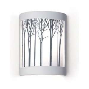   Ceramic Wall Sconce w Winter Forest Design