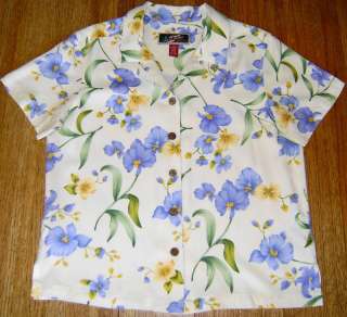 La Cabana Hawaiian Tropical Shirt Blouse Medium Ex Cond  