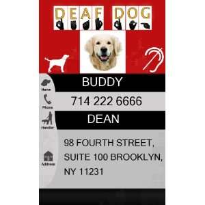  DEAF Dog ID Badge   1 Dogs Custom ID Badge   Design#1 