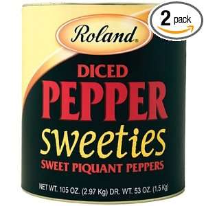 Roland Pepper Sweeties, Diced, 105 Ounce (Pack of 2)  