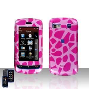 Pink Giraffe Rubberized Leather Touch Snap on Hard Cover 
