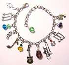 Music Theme and Crystal Beads Artisan Fashion Charm Bracelet   FREE 