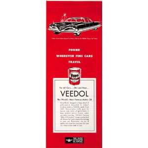 1952 Ad Veedol Motor Oil Tide Water V Liner Custom Sedan Richard Arbib 