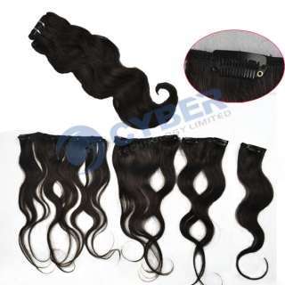 Long Wavy Clip in Remy Human Hair Extension 16 18 20  