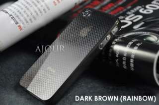 Elegant 0.5mm Ultra Thin iPhone 4 4S Phone Case Cover Black Rainbow 