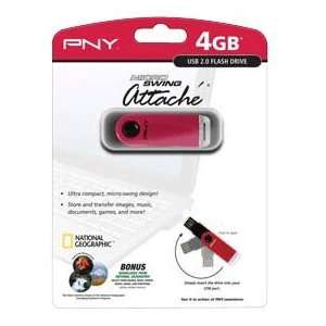  PNY TECHNOLOGIES, INC., PNY Micro Swing USB Drv 4GB Dk Red 