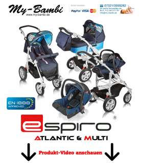 Luxus Kombi Kinderwagen 3in1 (+Babyschale & Buggy) Espiro Atlantic 