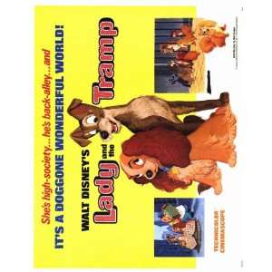  1955 Lady and the Tramp 22 x 28 Half Sheet Style A Movie 