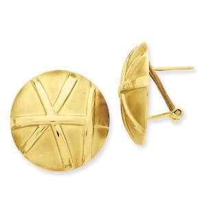  14k Satin and Polished Omega Back Post Earrings West 