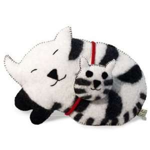  Cat and Kitten Set in Wool Felt Toys & Games