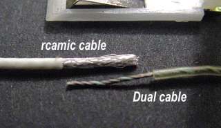   , vs. the rcamic cable with nearly 100% tightly braided shielding