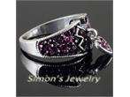 Cute Heart Shape Ring Purple Crystal JV158 ALL SIZE  