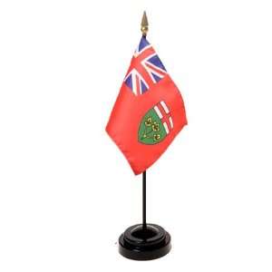  Ontario Flag 4X6 Inch Mounted E Gloss With Fringe Patio 