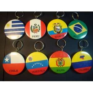  Set of 8 South American countries key chains doubles as a 