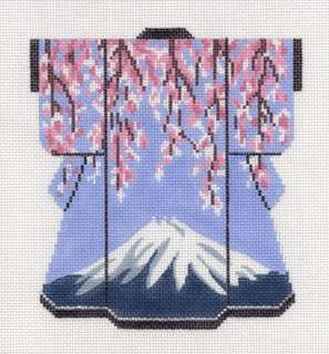 LEE Mt. Fuji Kimono handpainted Needlepoint Canvas  