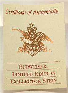Anheuser Busch Budweiser Lidded Limited Edition Collector Stein Mint 