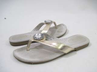 ENZO Girls Gold Jeweled Thongs Sandals Sz 34 IN BOX  