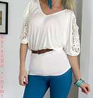   EMBROIDERED SLEEVE DOLMAN BOHEMIAN KNIT HIPPIE SHIRT BLOUSE TOP L