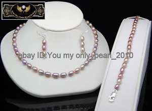 MP Fine Pearl Necklaces Bracelets Earrings Set 925S  