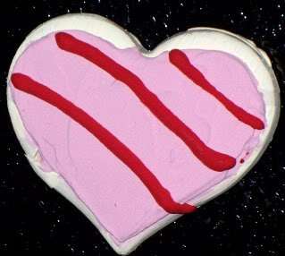 Fake Heart Sugar Cookie Magnets Pink Red Glittery  