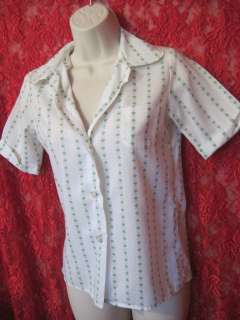 Vintage 1960s Official Girl Scout Button Front Top Cotton Polyester 