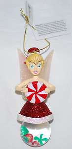 Disney Park Tinker Bell Candy Gumdrop Snowglobe Christmas Ornament NEW 