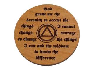 WoodenUrecover  AA, Alcoholics ANY YEAR Recovery Sobriety Medallion 