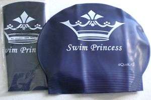 AQUALIS Purple Swim Princess Latex Kids Swim Cap  