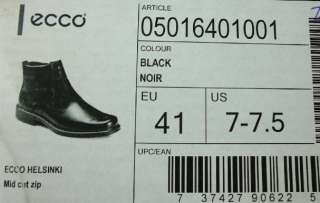 Ecco Mens Shoes Model Helsinki Mid Cut Zip Half Boot Size 7 7.5, Euro 