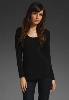 ONLY HEARTS So Fine Lace Long Sleeve Lace Hem Top in Black at Revolve 