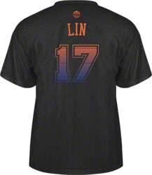Jeremy Lin adidas Vibe Black Name and Number New York Knicks T Shirt 