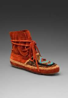 HOUSE OF HARLOW Madison Moccasin in Brown Rust Suede at Revolve 