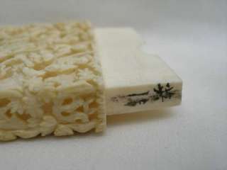 Finest Mint Condition19th Century Chinese Carved Ox Bone Card Case 
